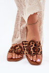 Dámské Ploché Pantofle S Ozdobnou Přezkou Leopard Luwam 37