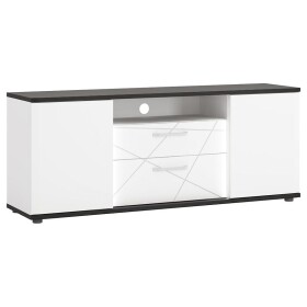 Komoda RTV Venezia VENF01 2D2S bílý alpský/dub vicenza černá/mdf bílý L