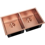 MEXEN - Binox ocelový dřez 2-bowl 800 x 450 mm, měď 6421802000-65