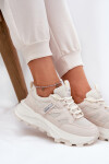 Sportovní boty sneakers dámské na silné podrážce béžové Prononice 39