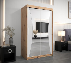 Šatní skříň Abi Mo Dveře: Dub artisan, Rozměr: 120 cm, Korpus: Bílá