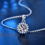 Royal Fashion stříbrný náhrdelník HA-XMZ001-SILVER-MOISSANITE-ZIRCON