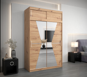 Šatní skříň Abi Ma s nástavcem Barva korpusu: Dub artisan, Rozměry: 150 cm, Dveře: Dub artisan