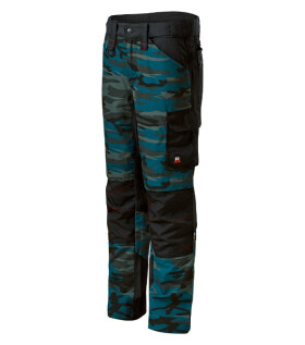 Vertex Camo pracovní kalhoty pánské camouflage petrol 62
