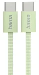 Hama Fabric zelená / Nabíjecí kabel / USB-C – USB-C / 1 m / nylon
