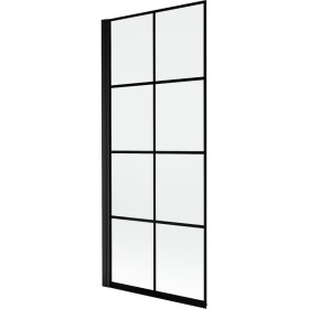 MEXEN - MIST vanová zástěna 80x150 cm 6mm 1-s, černá, dekor, levá 8A9-080-001-70-77-L