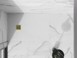 MEXEN/S - Stone+ obdélníková sprchová vanička 100 x 80, bílá, mřížka zlatá 44108010-G