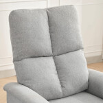 Relaxační křeslo, manuální ovládání, světle šedá látka