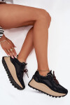 Kožené Sneakersy Na Platformě Dámské Big Star SS274628 HI-POLY SYSTEM Černé 37
