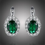 Náušnice Swarovski Elements Miranda Smaragd, Zelená