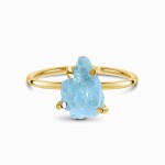 Royal Fashion prsten 14k zlato Vermeil GU-DR15849R-YELLOWGOLD-AQUAMARINE Velikost: 8 (EU: 57-58)