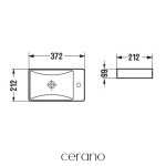CERANO - Umývátko keramické Sima - závěsné pravé - bílá lesklá - 37,2x21,2 CER-680377