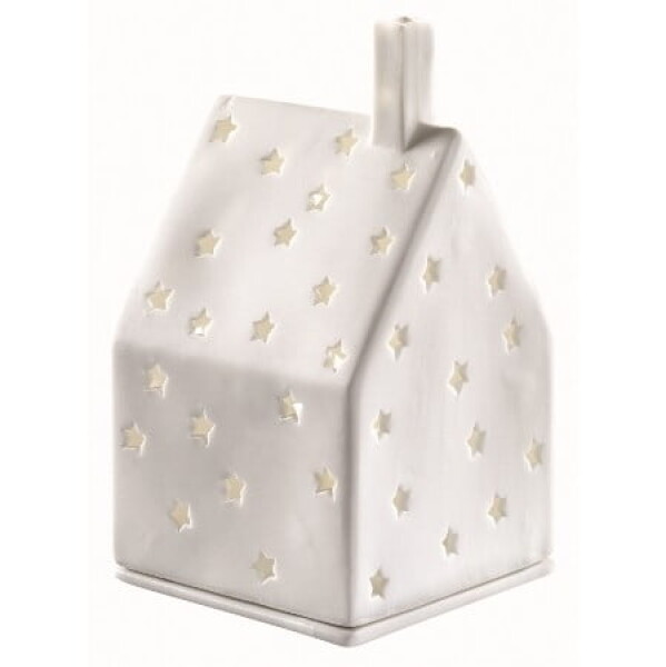 Räder Porcelánový svícen domeček Stars, bílá barva, porcelán