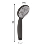 Gedy - EASY ruční sprcha, průměr 80, ABS/černá GYHS10004