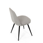 Židle jídelní, krémová látka, 360° otočný mechanismus, černý matný lak, kovové nohy