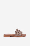 Dámské pantofle na plochém podpatku 40381 Taupe - Zazoo taupe 39
