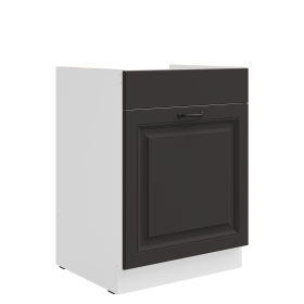Spodní skříňka pod dřez Stilo 60 ZL 1S BB - Premium Box Barva korpusu: Bílá, Barva dvířek: Grafit