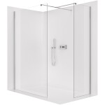 CERANO Sprchová zástěna Walk-in Onyx T L/P - 8 mm - hranatá vzpěra - chrom, transparentní sklo - 60x50x200 cm