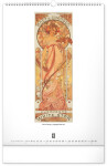 Nástěnný kalendář 2027 Notique Alfons Mucha, 33 × 46 cm