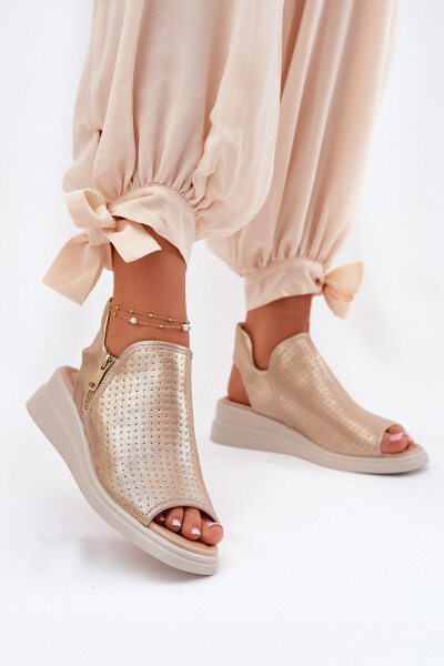 Dámské Sandály Na Klínu Zlaté Mevinette 37