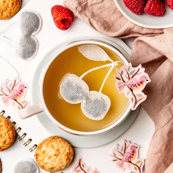 TEA HERITAGE Zelený čaj Sencha Cherry Sakura 5 ks, růžová barva, papír, textil