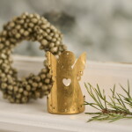 Mosazný svícen na čajovou svíčku anděl Ib Laursen Gloria V.6,5 cm