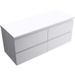 CERANO - Koupelnová skříňka Carole + deska pod umyvadlo Navira Pro - 36 mm - bílá matná - 120x51,6x46 CER-668264