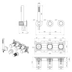 SAPHO - ULTRATAP podomítková sprchová/vanová baterie s ruční sprchou, 2 výstupy, chrom UT045T