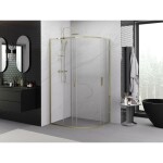 MEXEN - Exo čtvrtkruhový posuvný sprchový kout 100 x 90, transparent, zlato 8132-100-090-50-00