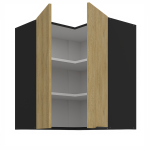 Horní rohová skříňka Cremona 60x60 GN-72 2F (90°) Barva korpusu: Černá, Barva dvířek: Dub Cremona