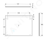 GEBERIT - Option Zrcadlo s LED osvětlením, 120x90 cm, hliník 502.815.00.1