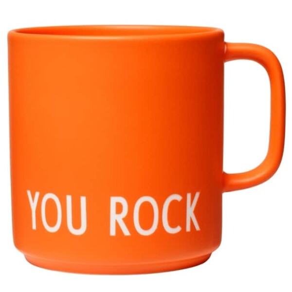 DESIGN LETTERS Porcelánový hrnek You Rock Orange 300 ml, oranžová barva, porcelán