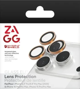 ZAGG InvisibleShield Premium oranžová / Ochrana čoček fotoaparátu / Apple iPhone 17/16/15 Pro/Pro Max / 9H / 3 ks (200119647)