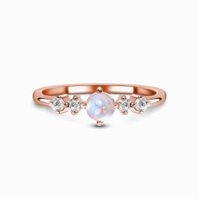 Royal Fashion prsten 14k zlato Vermeil GU-DR8702R-ROSEGOLD-MOONSTONE-TOPAZ Velikost: 7 (EU: 54-56)