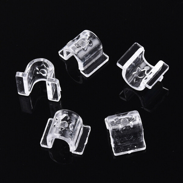 Plastová základna pro výrobu gumiček do vlasů - 10 x 12 x 7 mm - transparentní - 10 ks