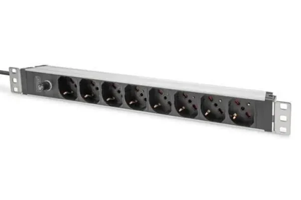 Digitus DN-95410-IT červená / Zásuvková lišta / 19" / 1U / 8x IT zásuvka / IEC C14 / 10A (DN-95410-IT)