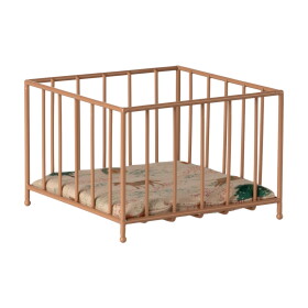 Maileg Ohrádka pro zvířátka Maileg Micro – Dark Powder, hnědá barva, kov, textil