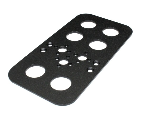Hliníková základová deska P – montážní platforma, černá, 64x124 mm (pro MG995/MG996)
