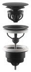 Omp Tea - Umyvadlová výpust 5/4“, click-clack, velká zátka, 10-45, černá mat 7532.310.5X