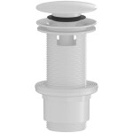 CERANO Umyvadlová výpusť - 5/4“ click-clack s přepadem - plast - 67/82mm - bílá lesklá