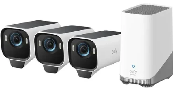 Anker eufy S3 Pro bílá / Venkovní IP kamera se solárním nabíjením / 3x kamera + jednotka HomeBase 3 / 4K (T88933W1)