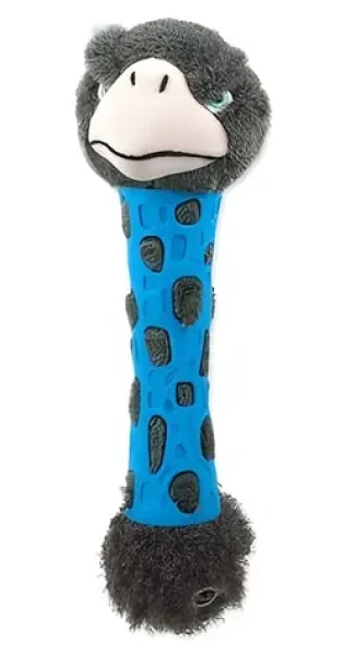 BEFUN Hračka pro psy pštros / Plyš, TPR guma / 38 cm / Šedá / Pro štěňata (414-10515)