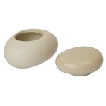 Ferm Living Úložná dóza Pebble Sand/Cream Small, krémová barva, keramika