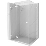 MEXEN/S - Lunar T sprchový kout dveře křídlové levá 130 x 80 cm, transparent, bílá 834T-130-080-20-00-L