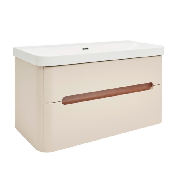 Koupelnová skříňka s umyvadlem SAT Fusion 97,5x53x45 cm pískově béžová mat SATFUSION2100BEMW SATFUSION2100BEMW