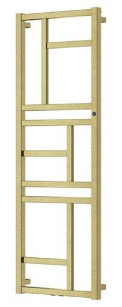 Instalprojekt - Koupelnový radiátor MONDRIAN zlatá barva - Barva - Zlatá, Doporučená topná tyč (W) - 600, Rozměr A - 60, Rozměr C - 145, Skutečný rozměr radiátoru (v mm) - 600 x 1440 mm, Typ připojení - Středové 50 mm RADMON601484SP