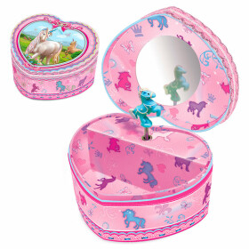 Šperkovnice s koníkem ve tvaru srdce - růžová - Sparkys