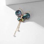 Perleťová brož ve tvaru motýla Jaide, Zlatá