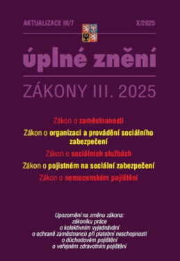 Aktualizace III/7 2025 Zákon o zaměstnanosti