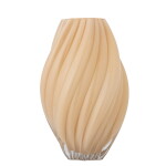 Bloomingville Skleněná váza Kanji Nature 30 cm, béžová barva, sklo